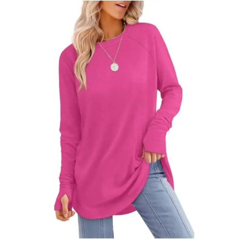 Womens Tunic Tops to Wear with Leggings Long Sleeve Thumb Hole Shirts