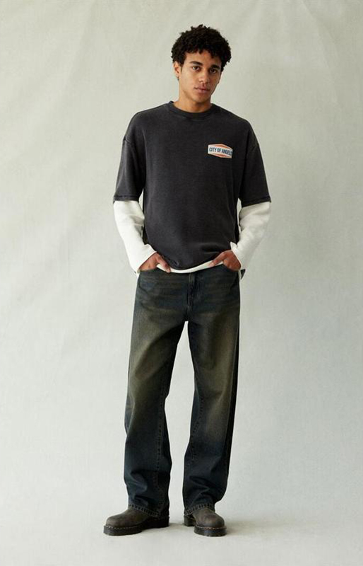 Men’s Loose Fit Cargo Denim Pants — Relaxed Streetwear Style