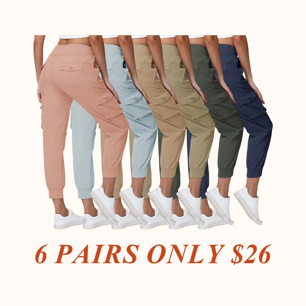 Women's Cargo Pants Casual Lightweight Hiking Outdoor Pants Quick Dry Travel Sweatpants Joggers