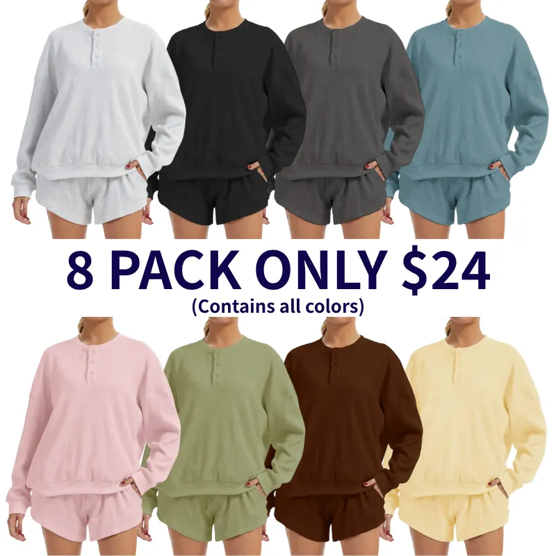 Women's Oversized Waffle Knit Lounge Set