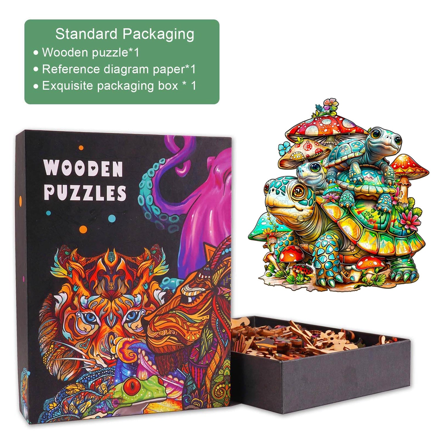 Turtle family Wooden Jigsaw Puzzle