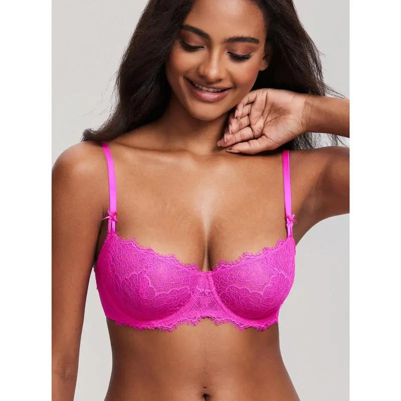 Women's Plus Size Lace Push-Up Balconette Bra