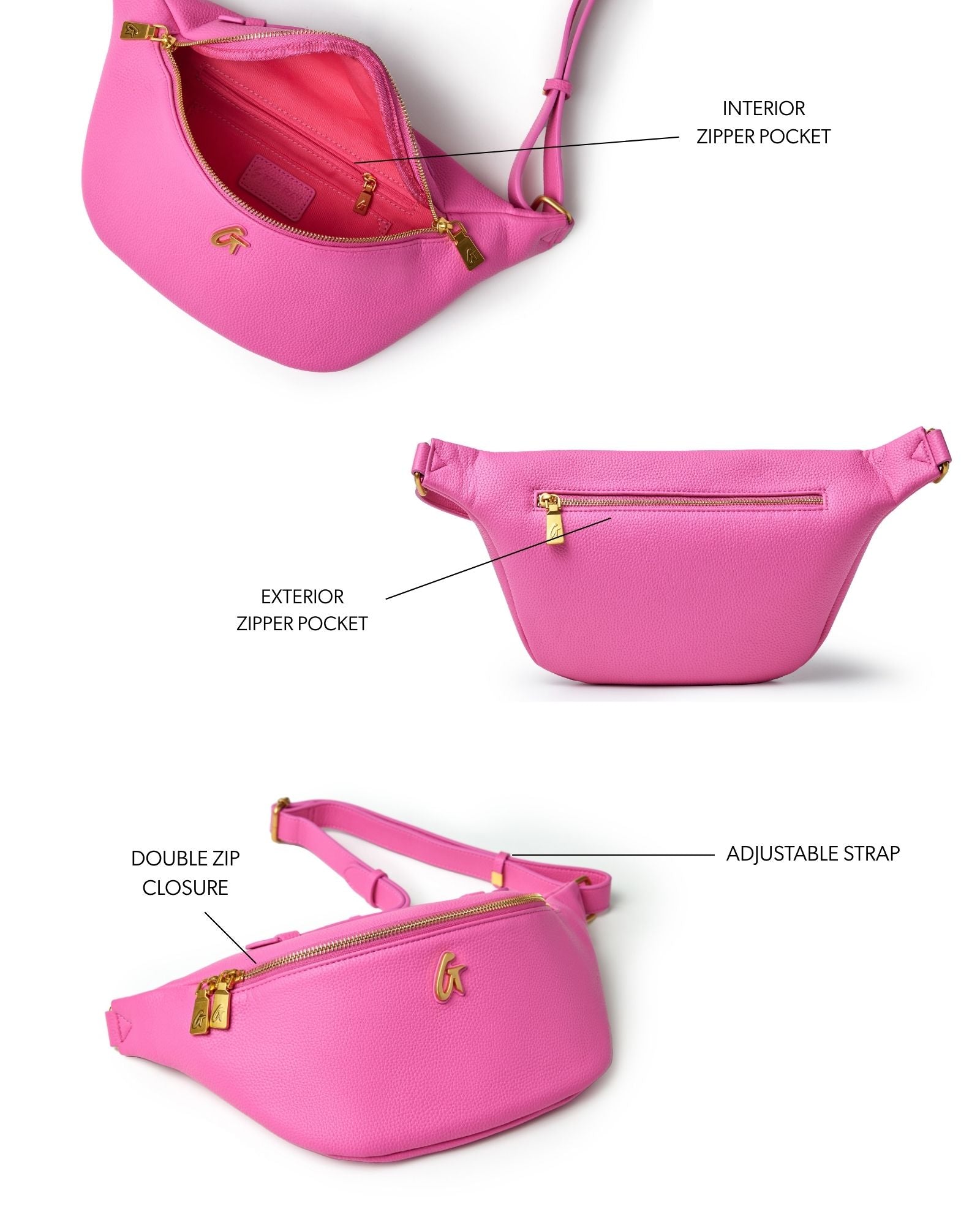 MINI PEBBLE FANNY PACK - HOT PINK