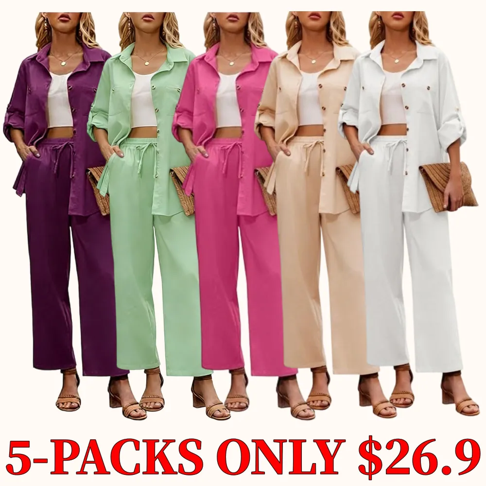 Women's two-piece linen suit