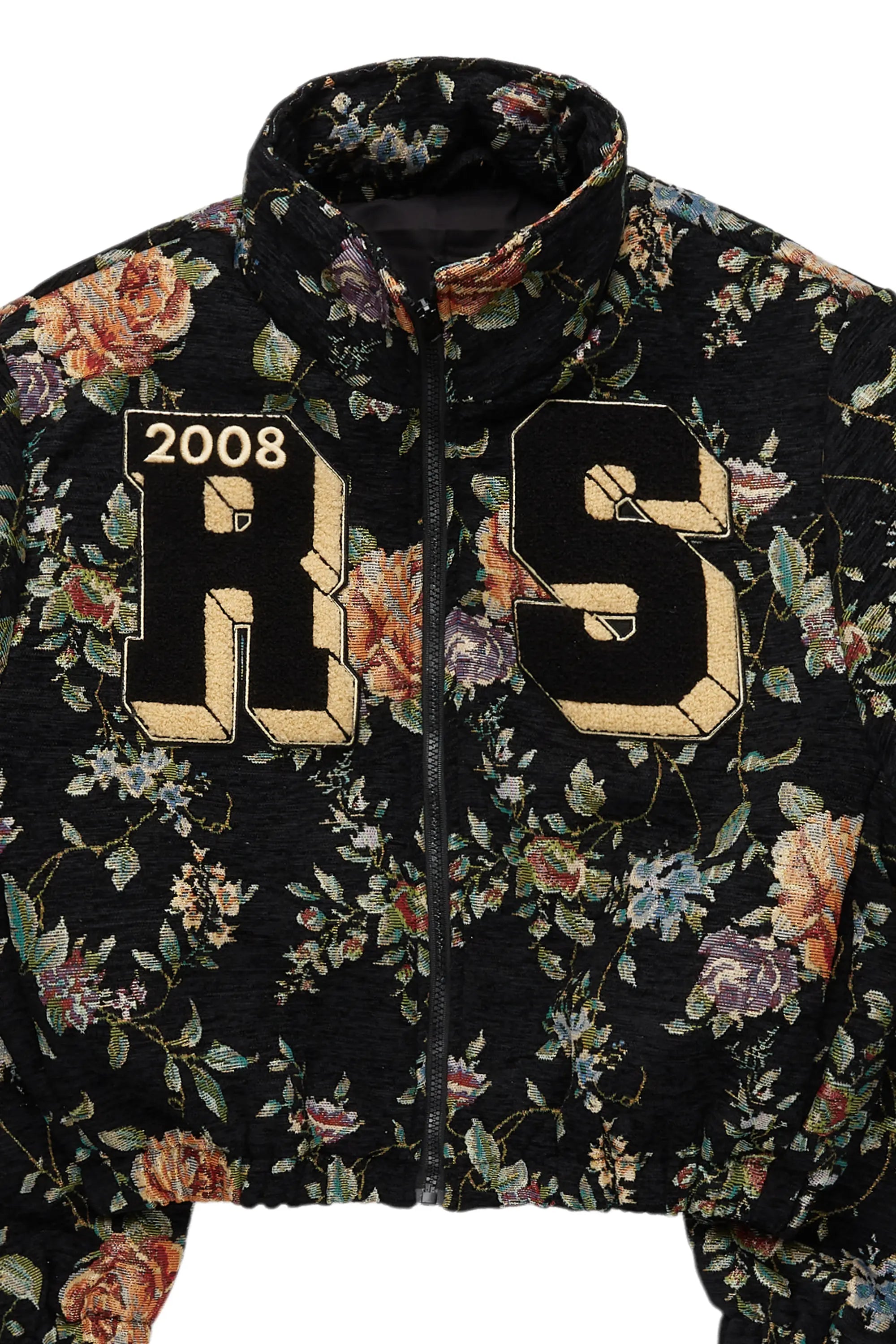 Marionna Black Tapestry Puffer Jacket