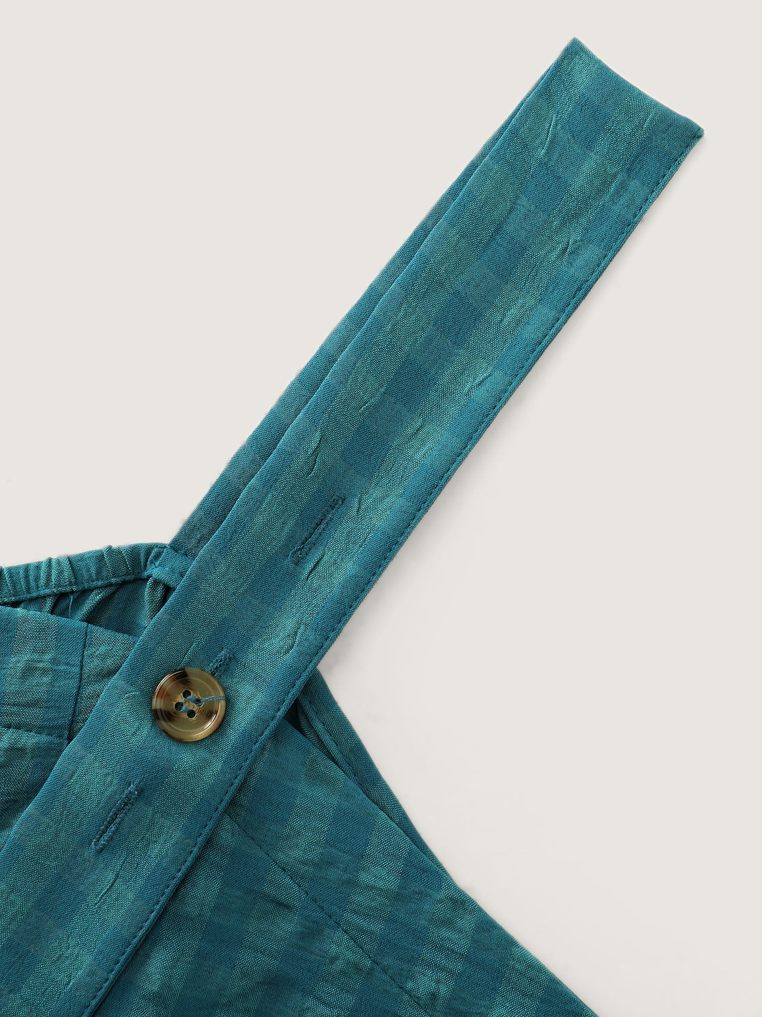 Check Print Pleated Adjustable Overall Jumpsuit