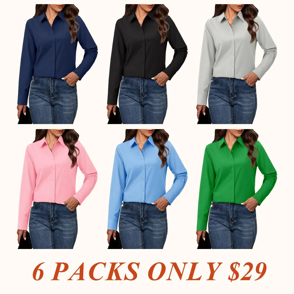 Button Down Shirts for Women Classic Fit Dress Shirt