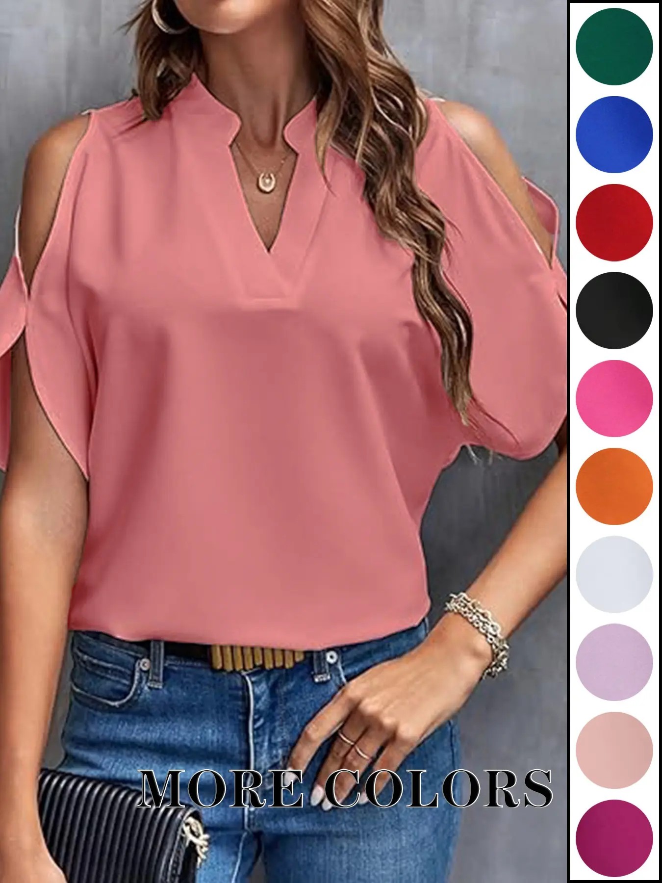 🔥10 PACKS $28 - Women's Solid Color Basic Casual Fitted T-Shirt