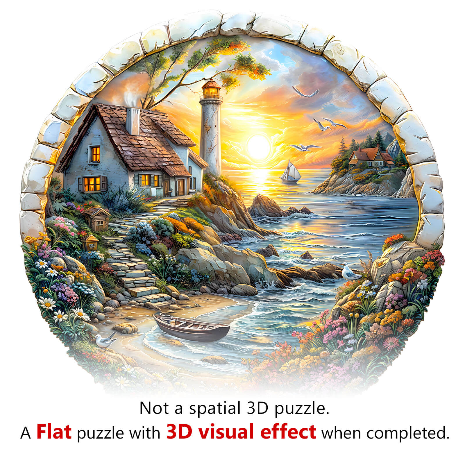 3D Sea island Wooden Jigsaw Puzzle