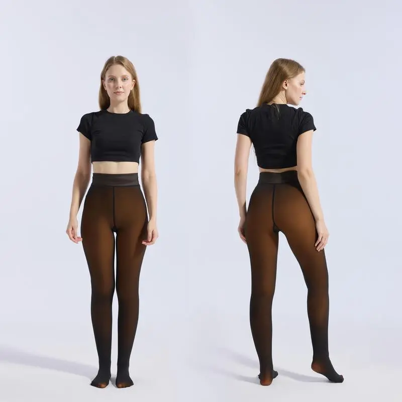 Fleece Lined Tights Sheer Women