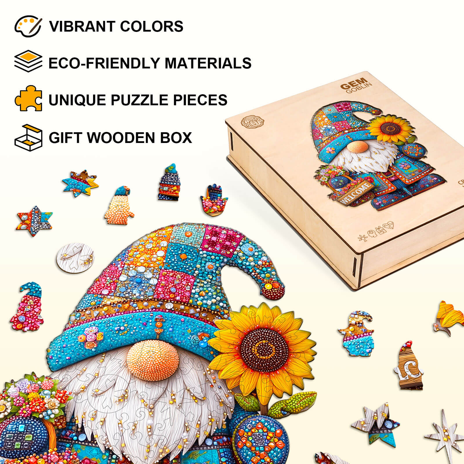 Gem Goblin Wooden Jigsaw Puzzle