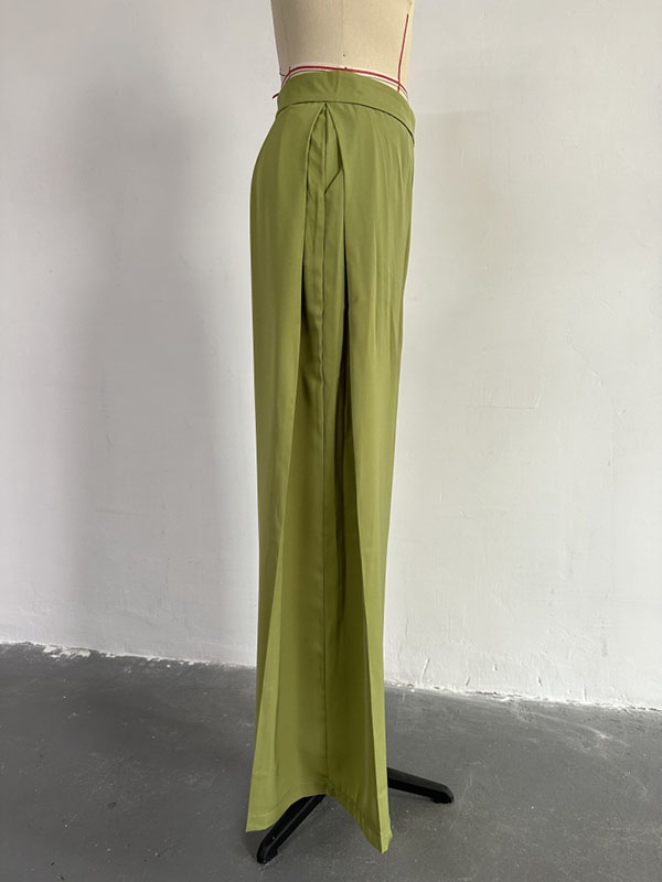 Printed Heaps Collar Long Sleeves Shirts Top + High Waisted Pants Bottom Two Pieces Set