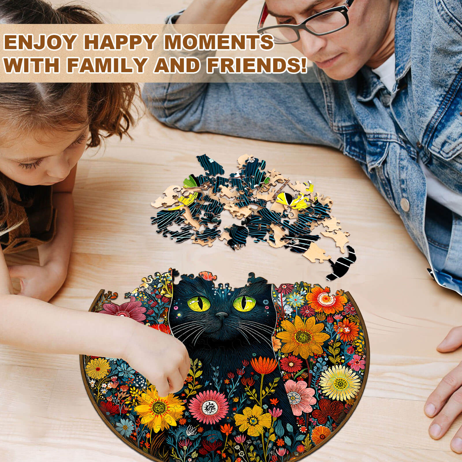 Fantasy Garden Guardian-Cat Wooden Jigsaw Puzzle