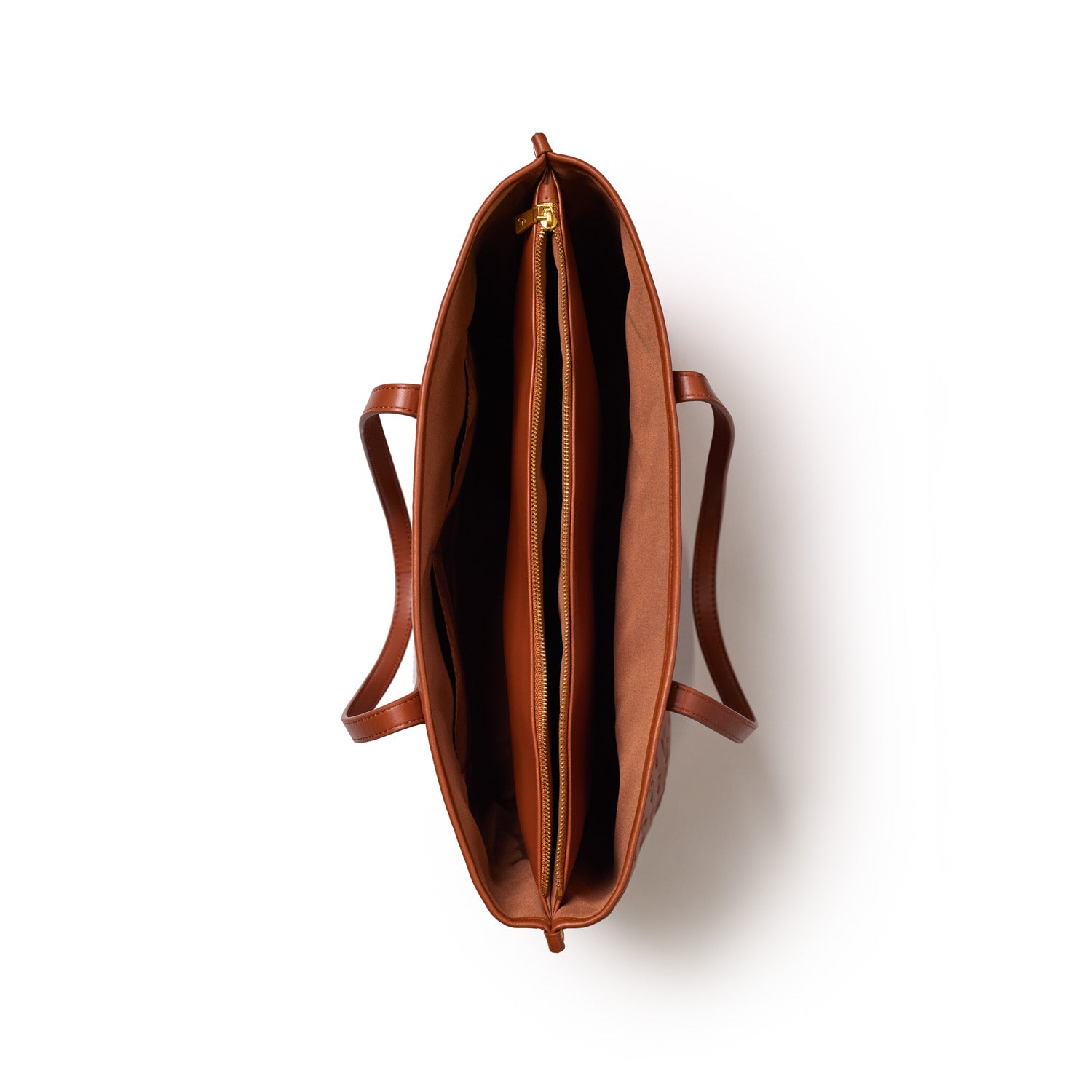 MONOGRAM SLEEK TOTE - BROWN