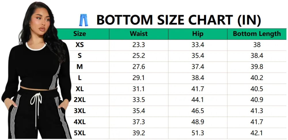 Women Casual Long Sleeve Top and Side Stripe Sports Pants Set