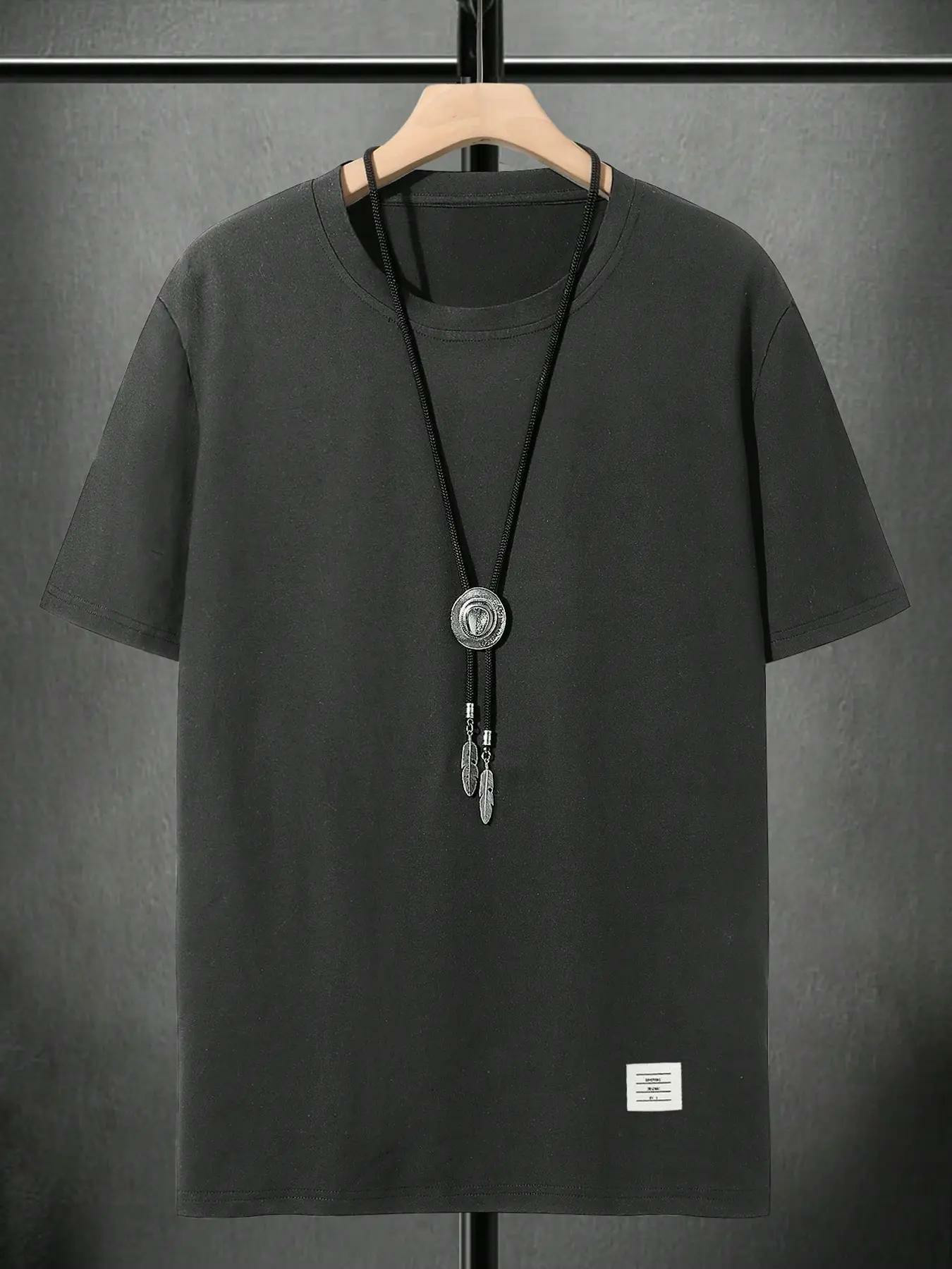 Men's Plus Size Round Neck Short Sleeve Shirt, Ultra Comfortable Everyday Wear, Casual Streetwear Oversized Style, Perfect for Daily Use