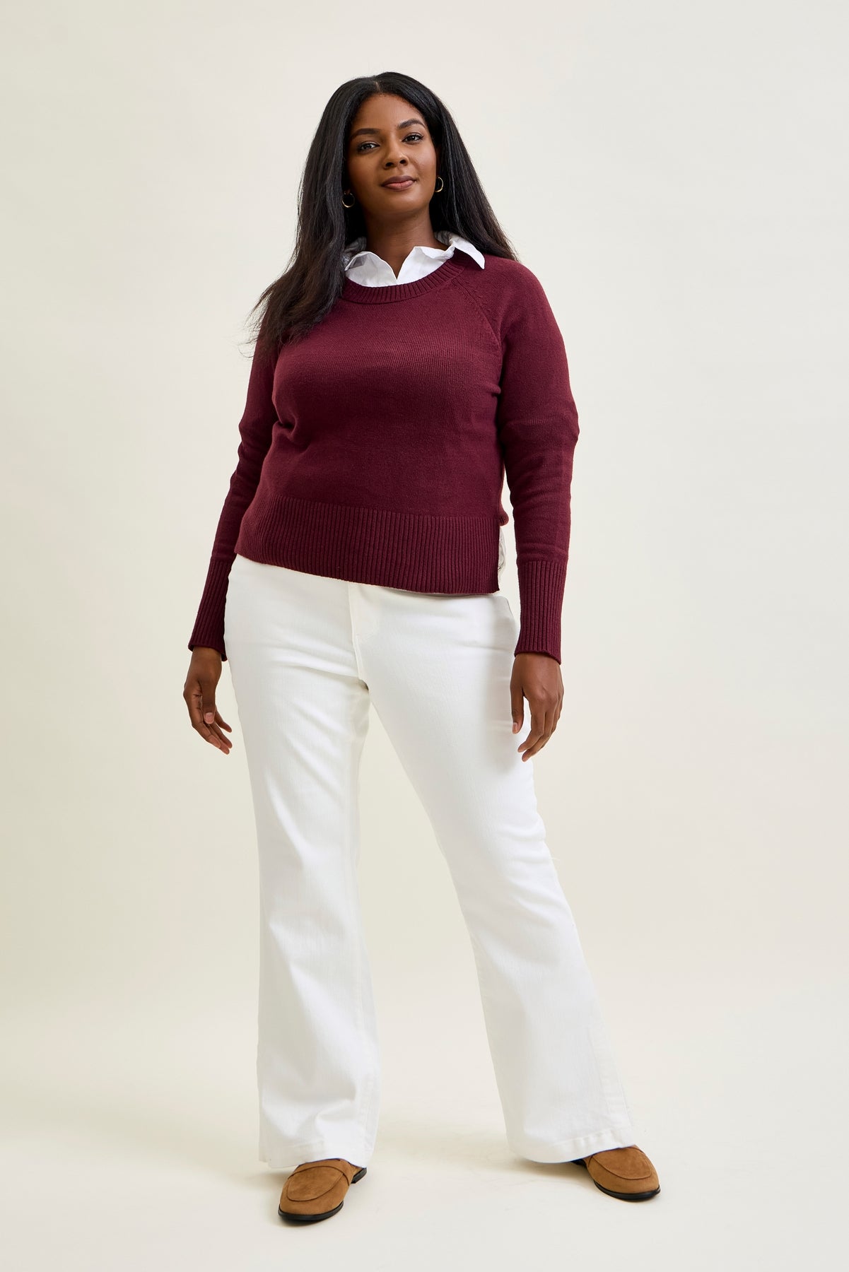 Lara White Slim Boot with Side Slit - PLUS