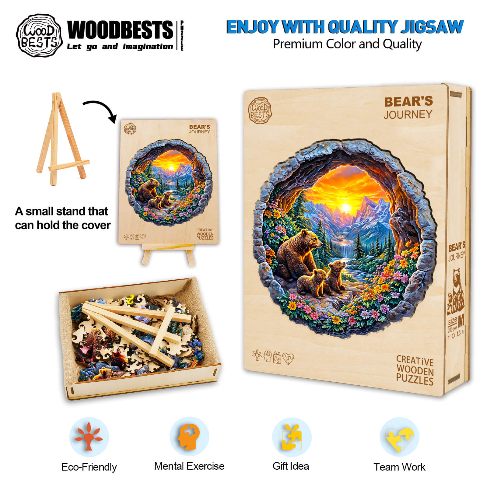 3D Bear's Journey Wooden Jigsaw Puzzle