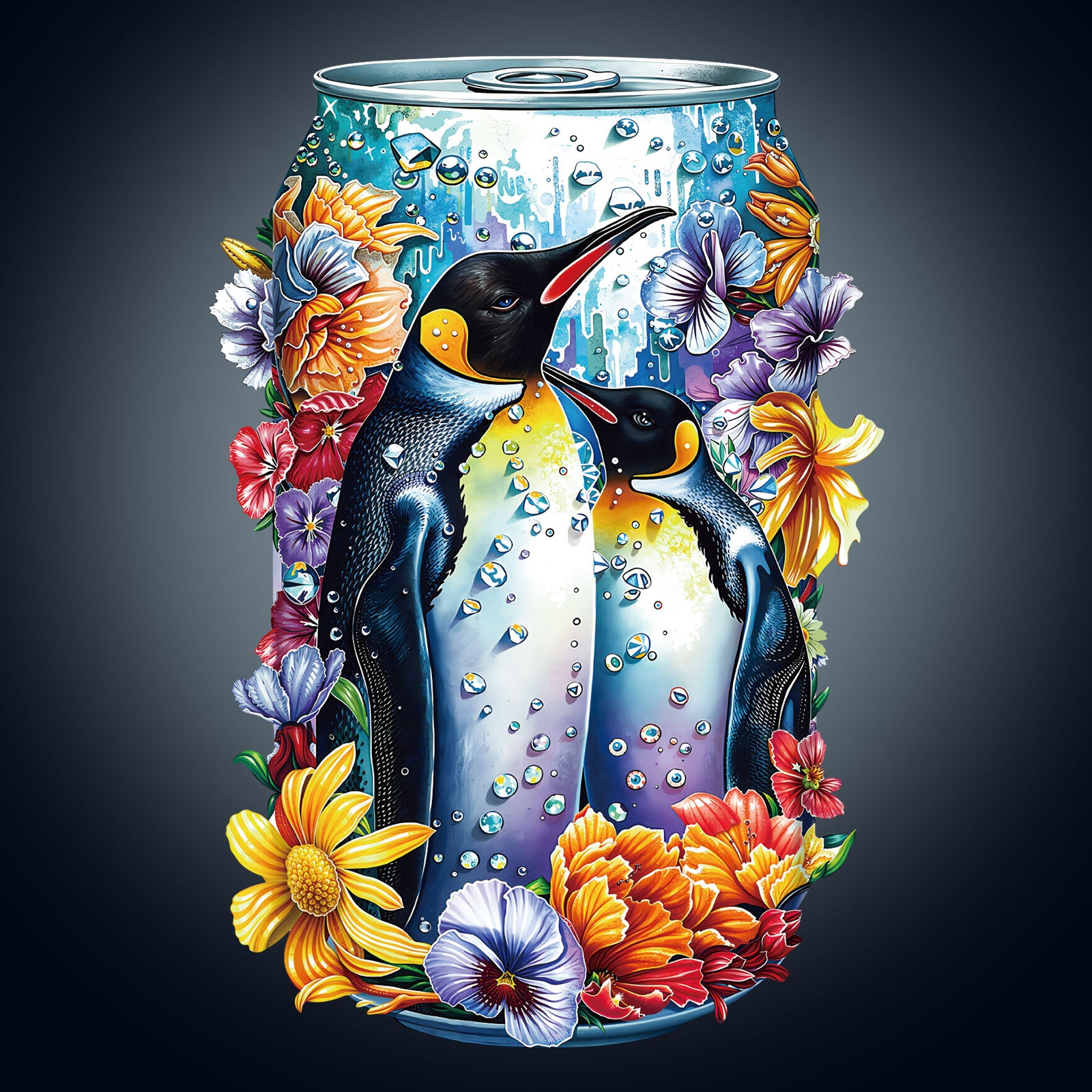 Floral Penguins Wooden Jigsaw Puzzle