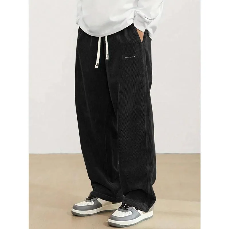 Men'S Thermal Winter Pants with Drawstring Waist - Beige Non-Stretch Trousers, Men's Sweatpants