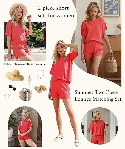 Women's Textured Knit Shorts Outfit(Under $3 a set!)
