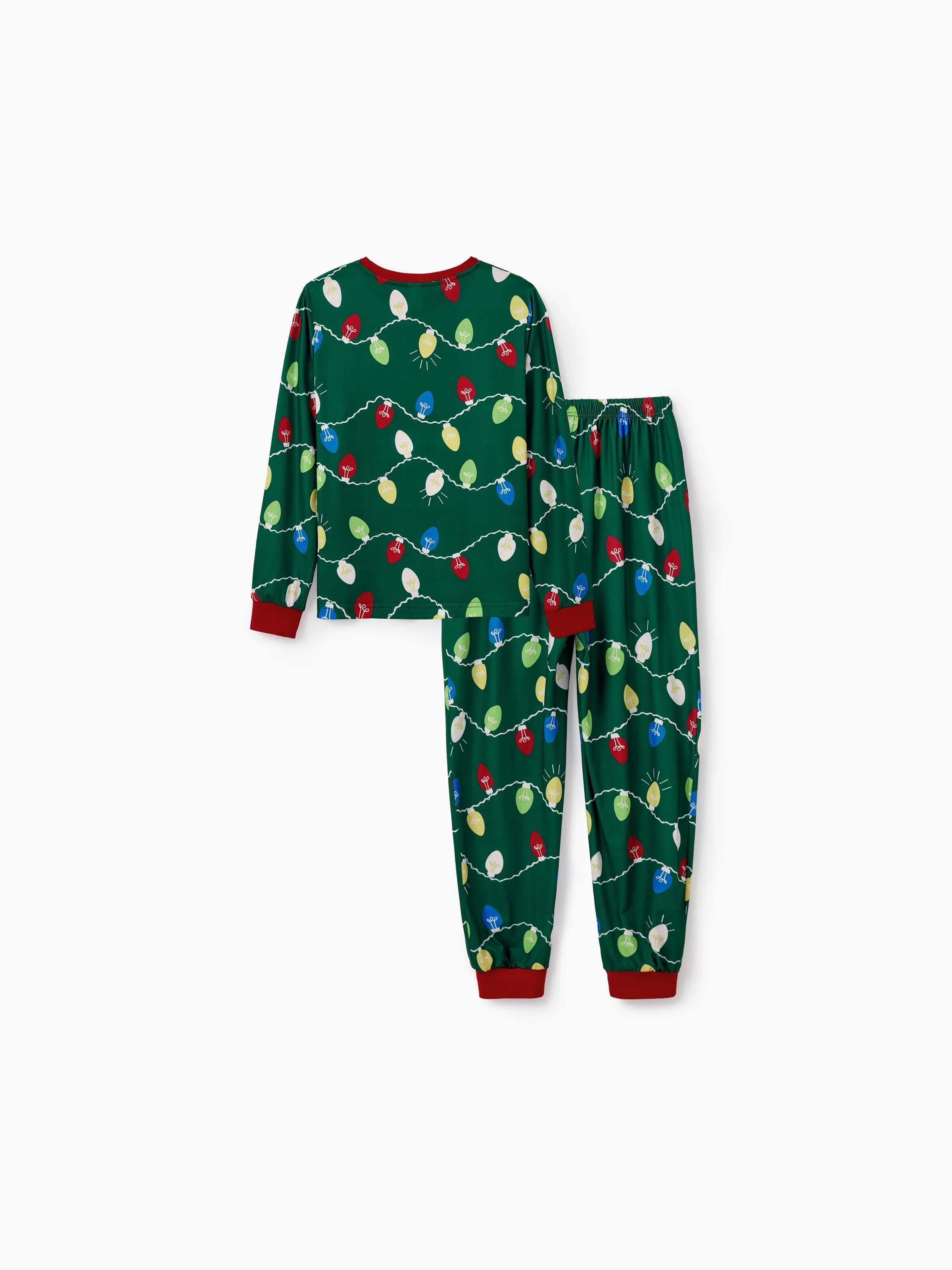 Christmas Matching Family Pajamas Set Reindeer Green Print PJS with Christmas Socks Green