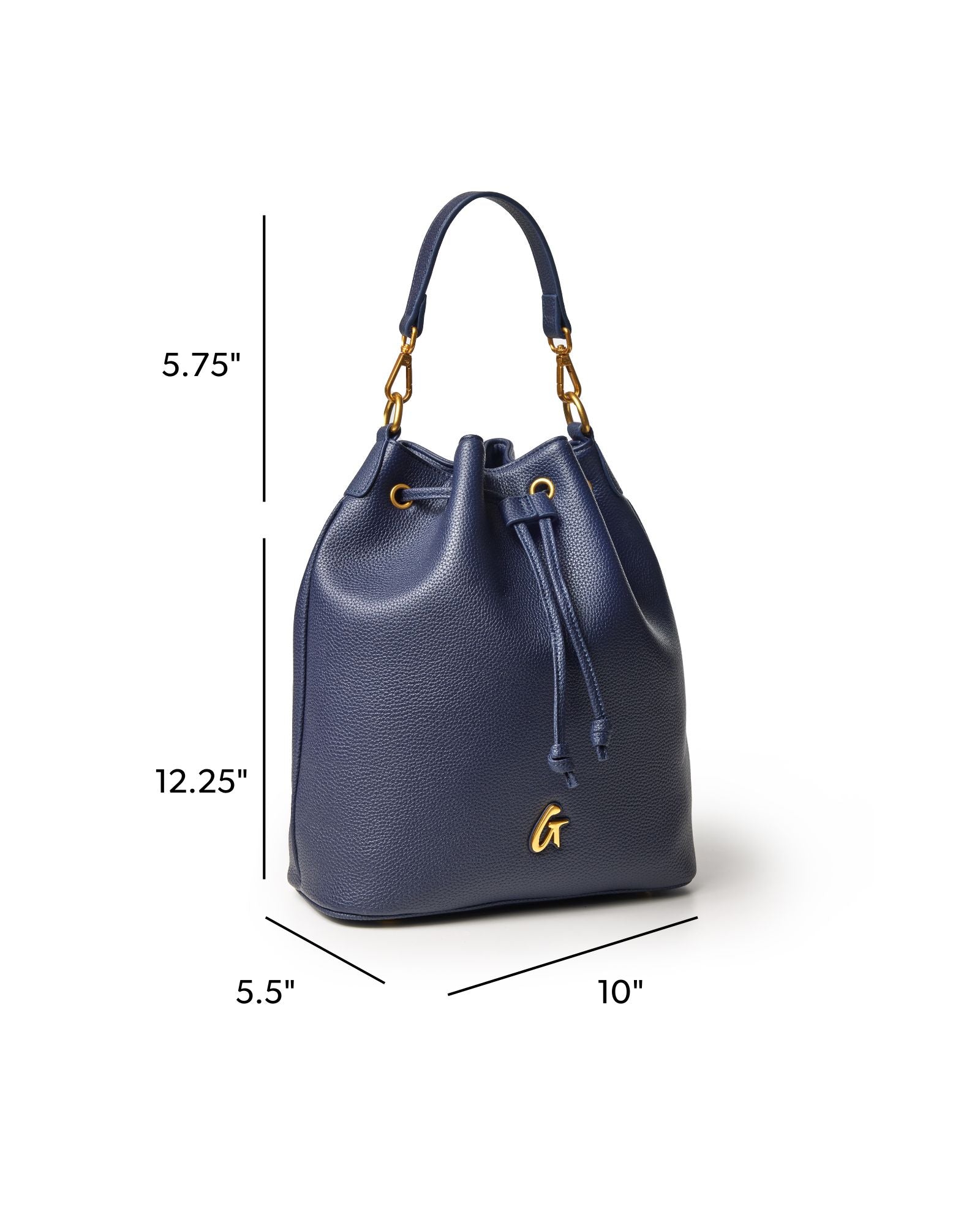 LARGE PEBBLE BUCKET BAG - NAVY