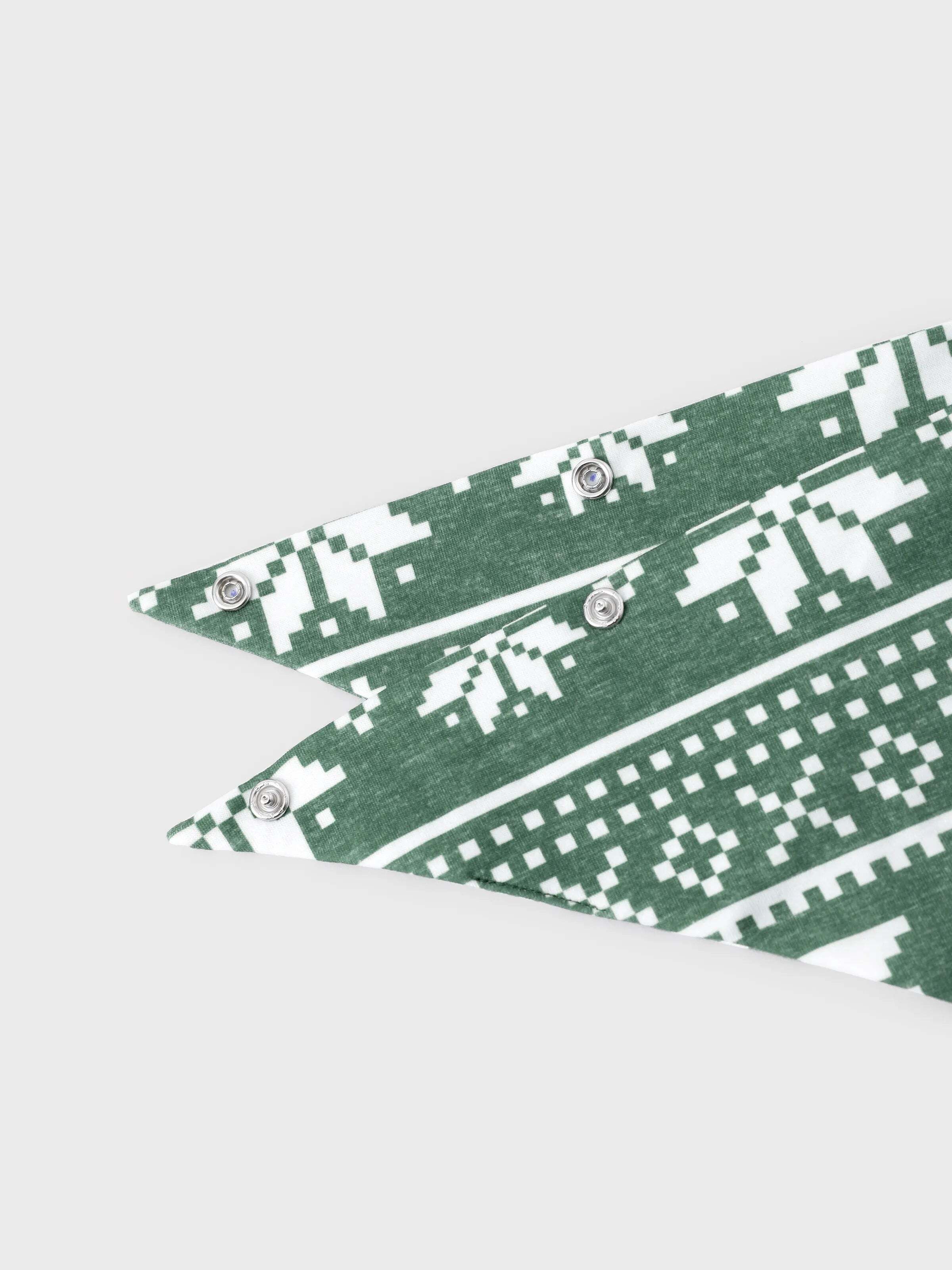 Christmas Matching Family Pajamas Set Reindeer and Snowflake Green Print PJS with Christmas Socks Dark Green