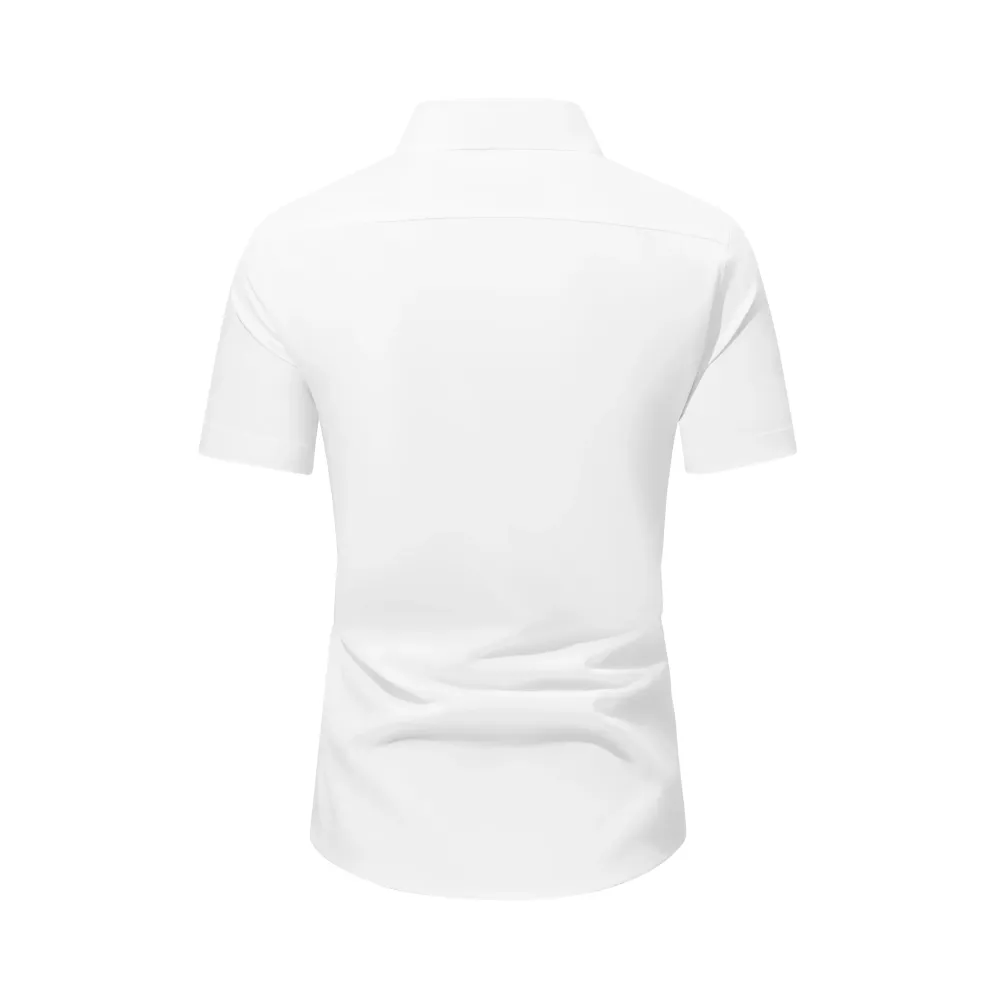 Men’s Short-Sleeve Button-Down Shirt, Wrinkle-Resistant Business Casual Shirt for Work Commuting