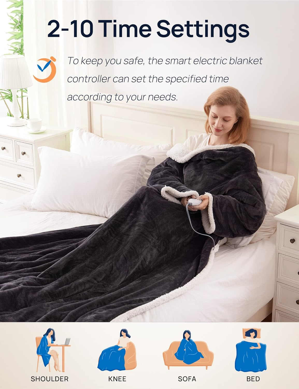 🎁CHRISTMAS PROMOTION-Wearable Electric Clothing With Sleeve And Foot Pockets 6 Heating Levels And Long Heating Times
