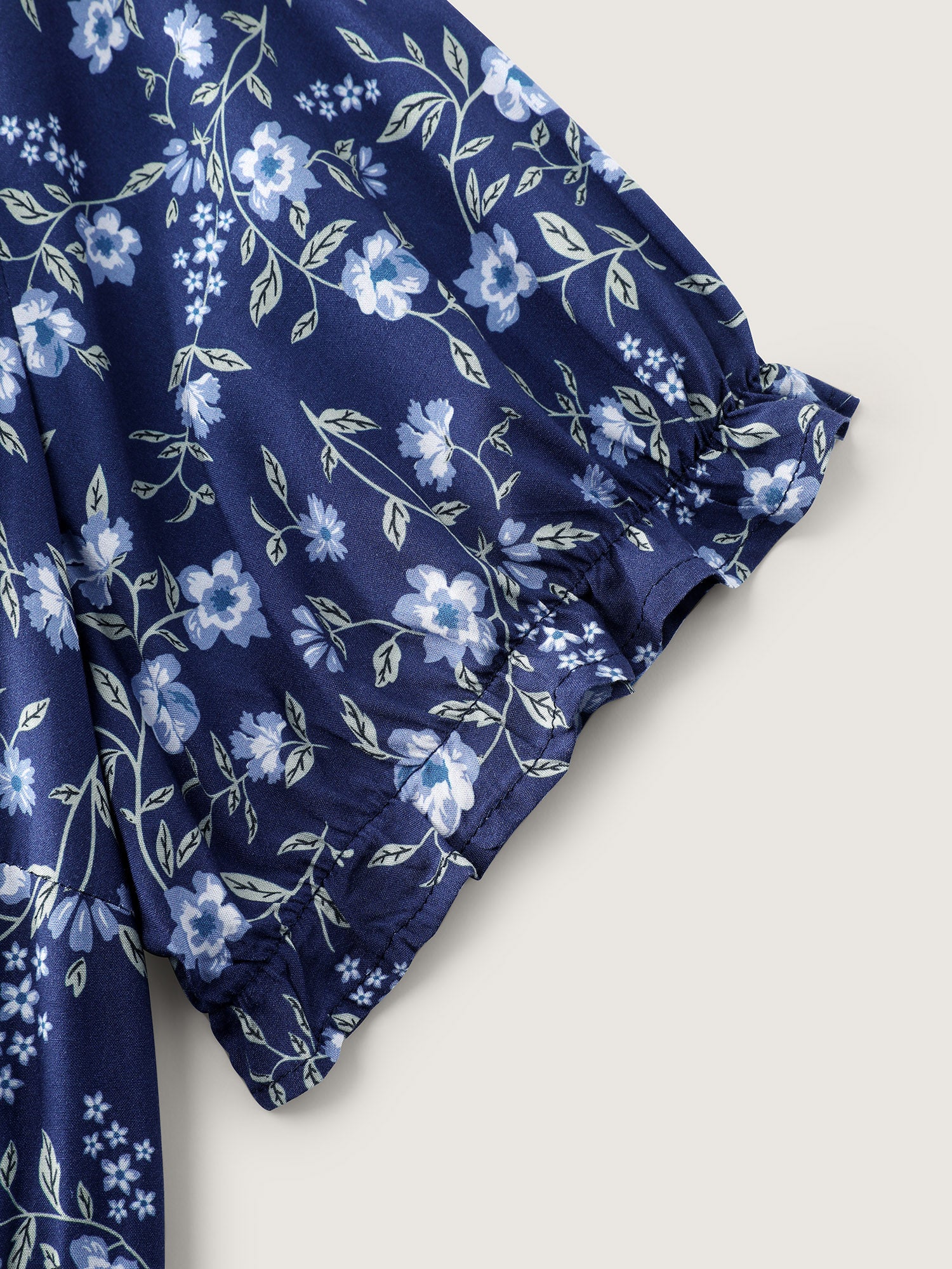 Spring Floral Print Pockets Midi Dress