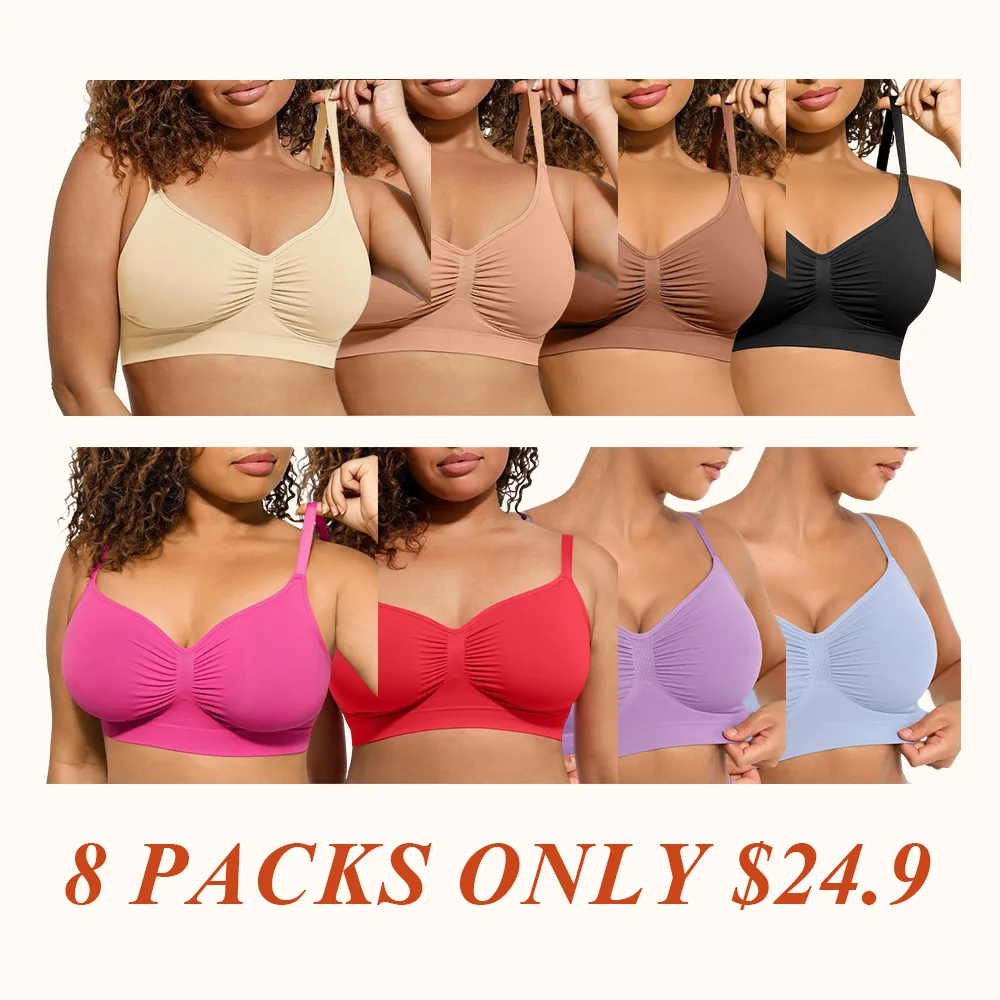 Women's Wireless Bra Comfort Bralettes No Underwire Unlined Cami Bra Seamless Tshirt Bras Sports Bra