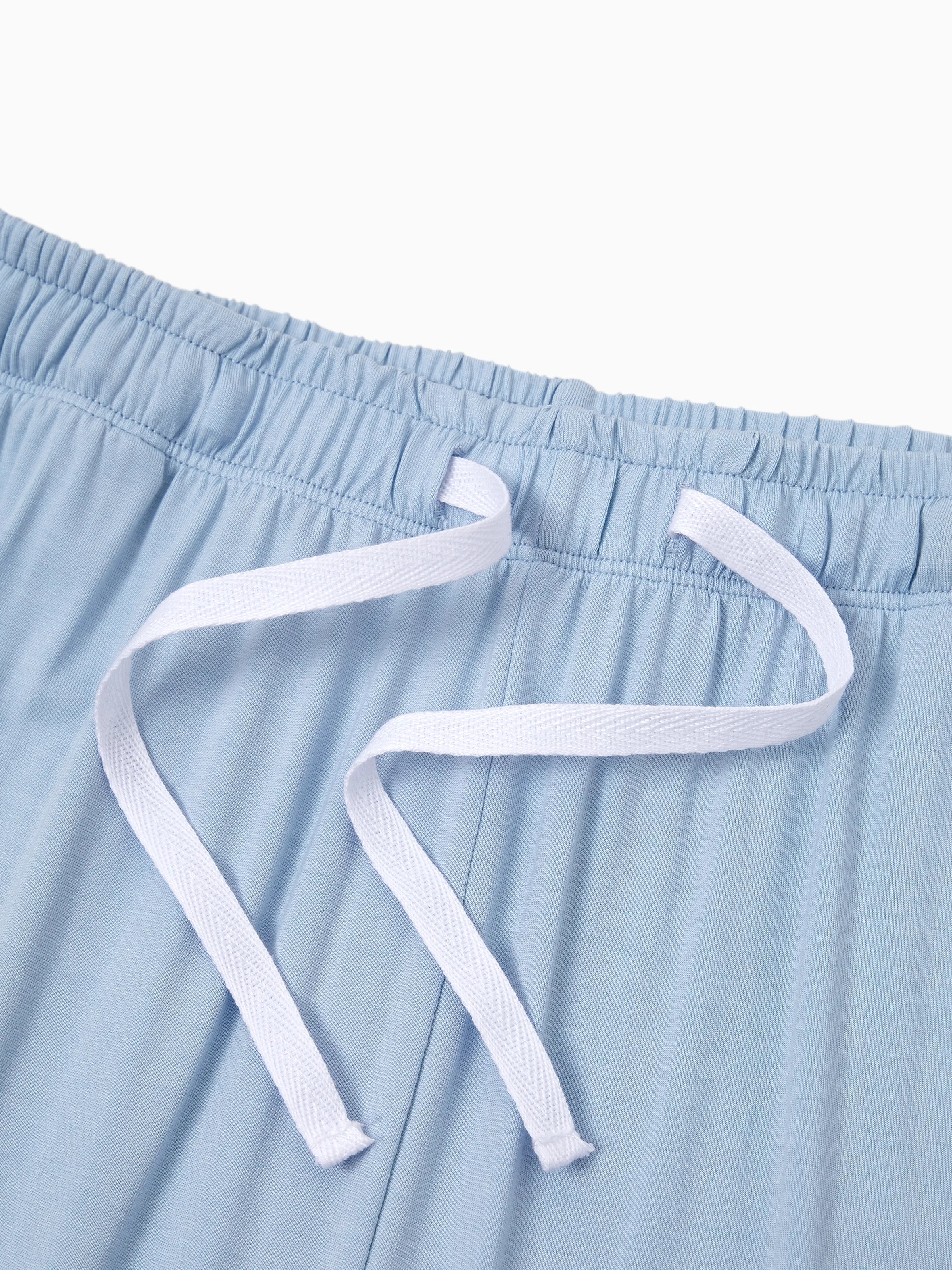 Family Matching Bamboo Pajamas Soft Bamboo Viscose PJs for Men Women Kids Toddler Baby, Classic Blue Short-sleeve Sleepwear with Button-Down Shirt and Pants Blue grey