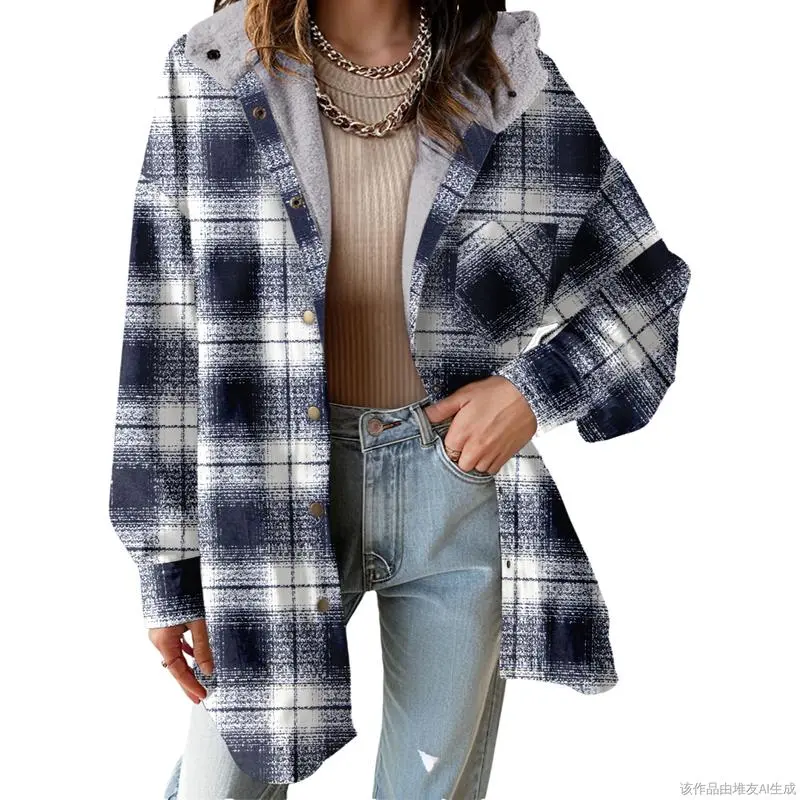 Women's Flannel Hooded Plaid
