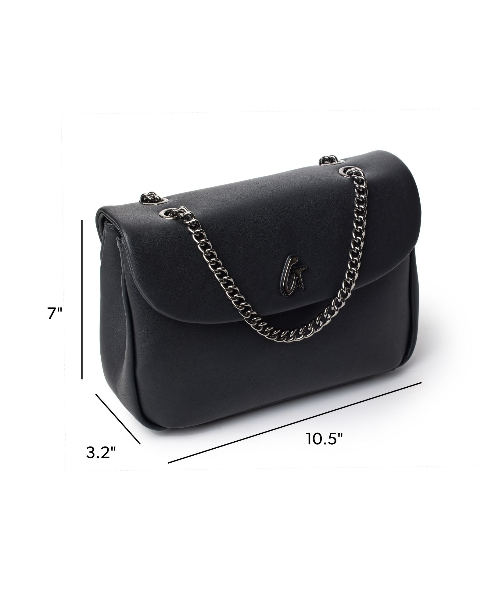 MEDIUM STANDARD FLAP BAG - BLACK