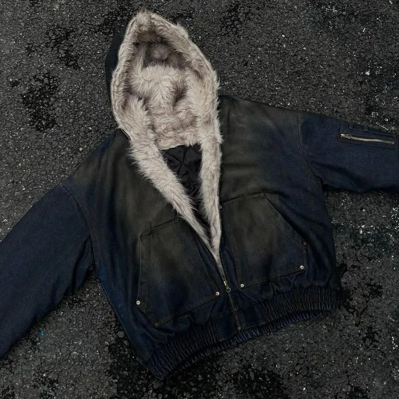 Hooded Zippered Flight Jacket