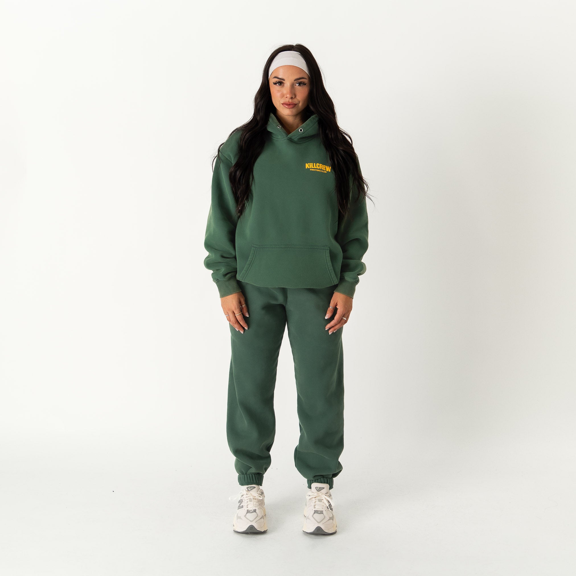 OVERSIZED LUX RIGOROUS TRAINING HOODIE - GREEN / GOLD
