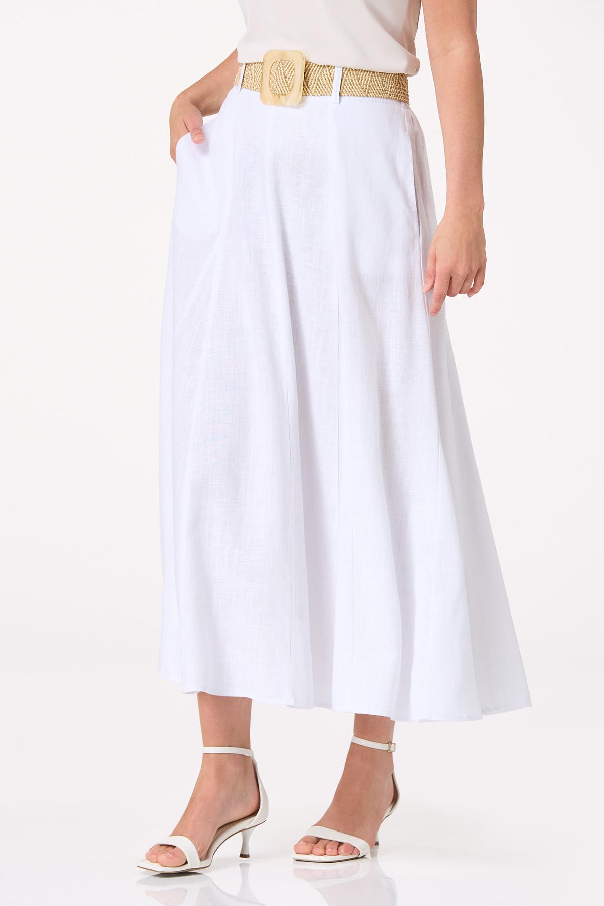 Belted Linen Skirt