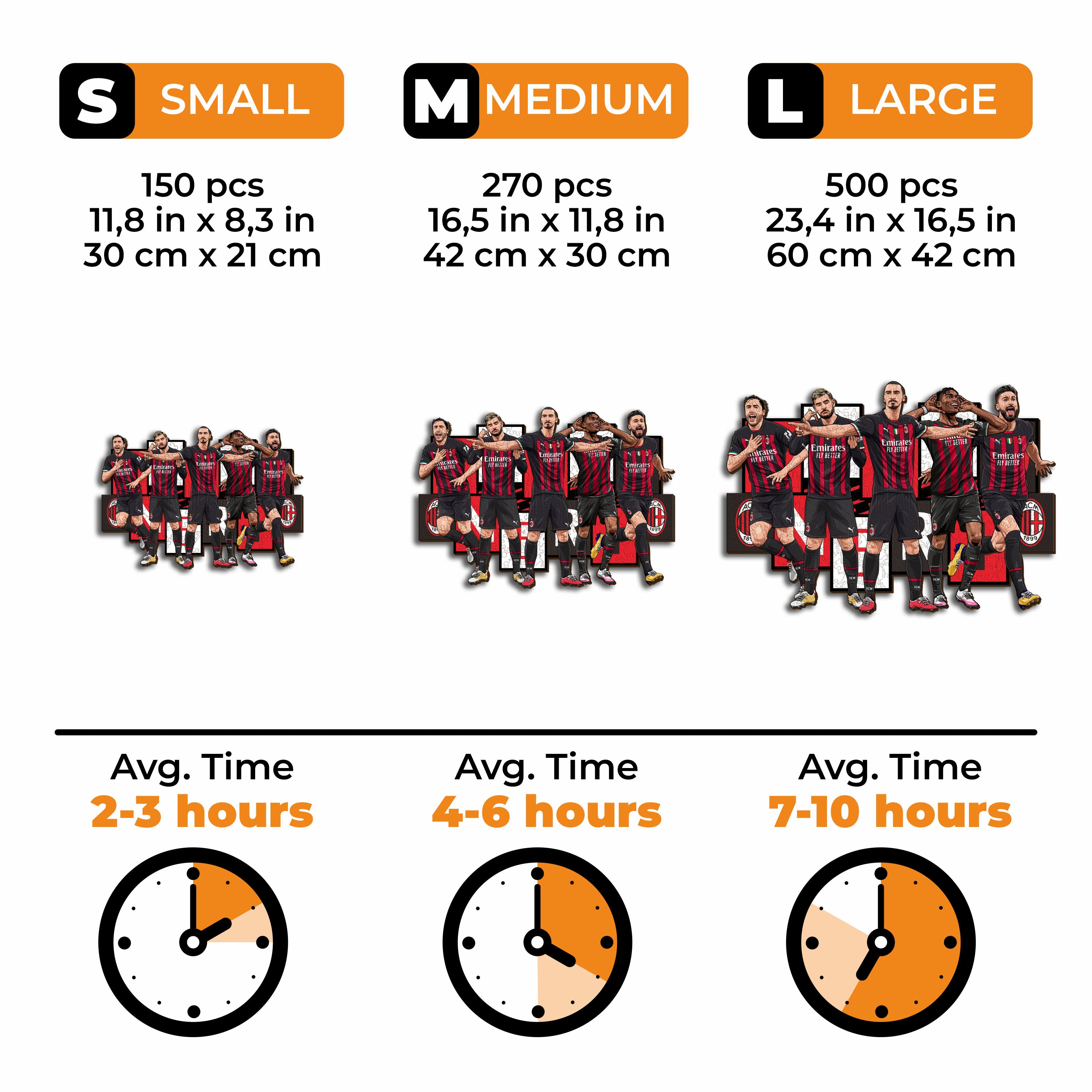 AC Milan® 5 Players - Wooden Puzzle