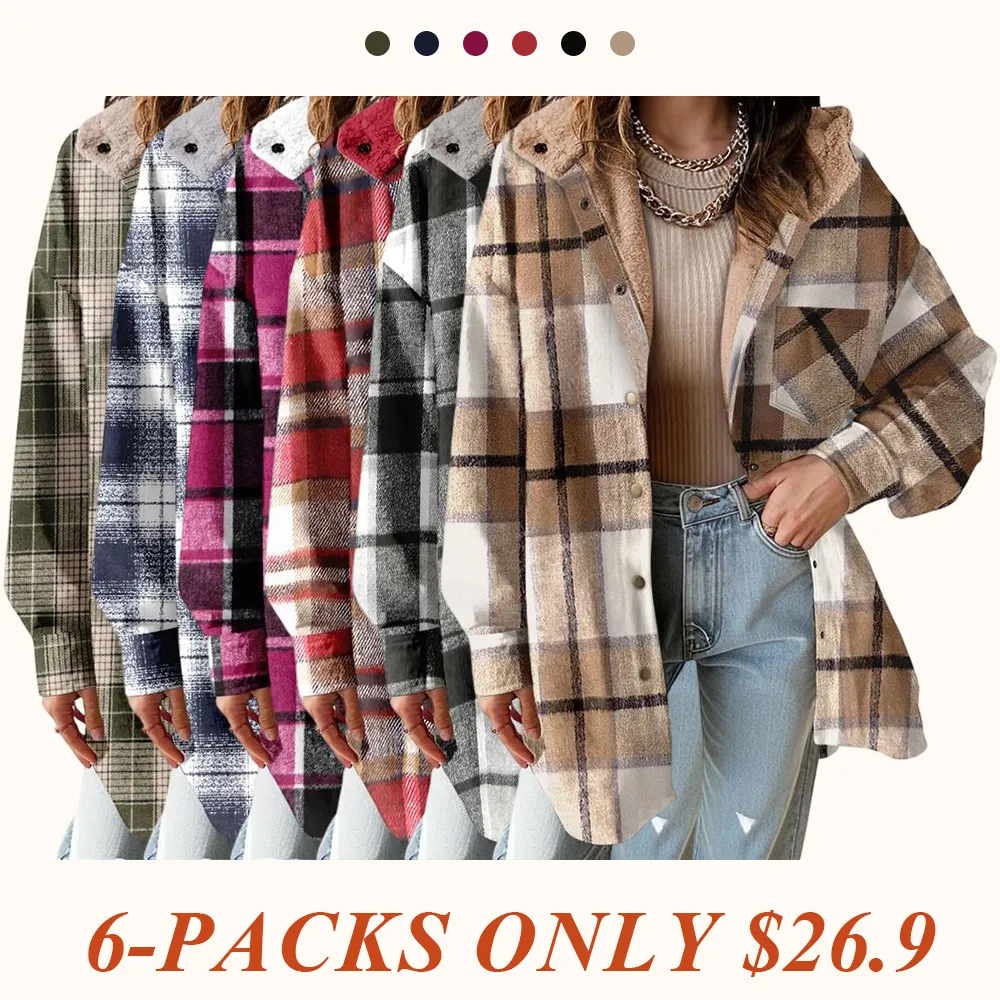 Women's Flannel Hooded Plaid