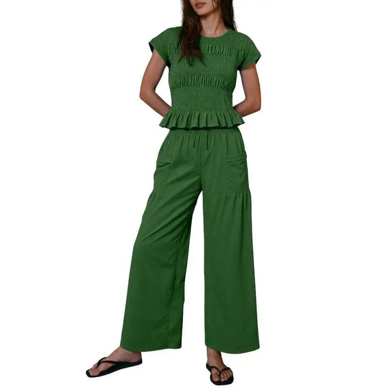 Women's Casual Pocket Two-Piece Set
