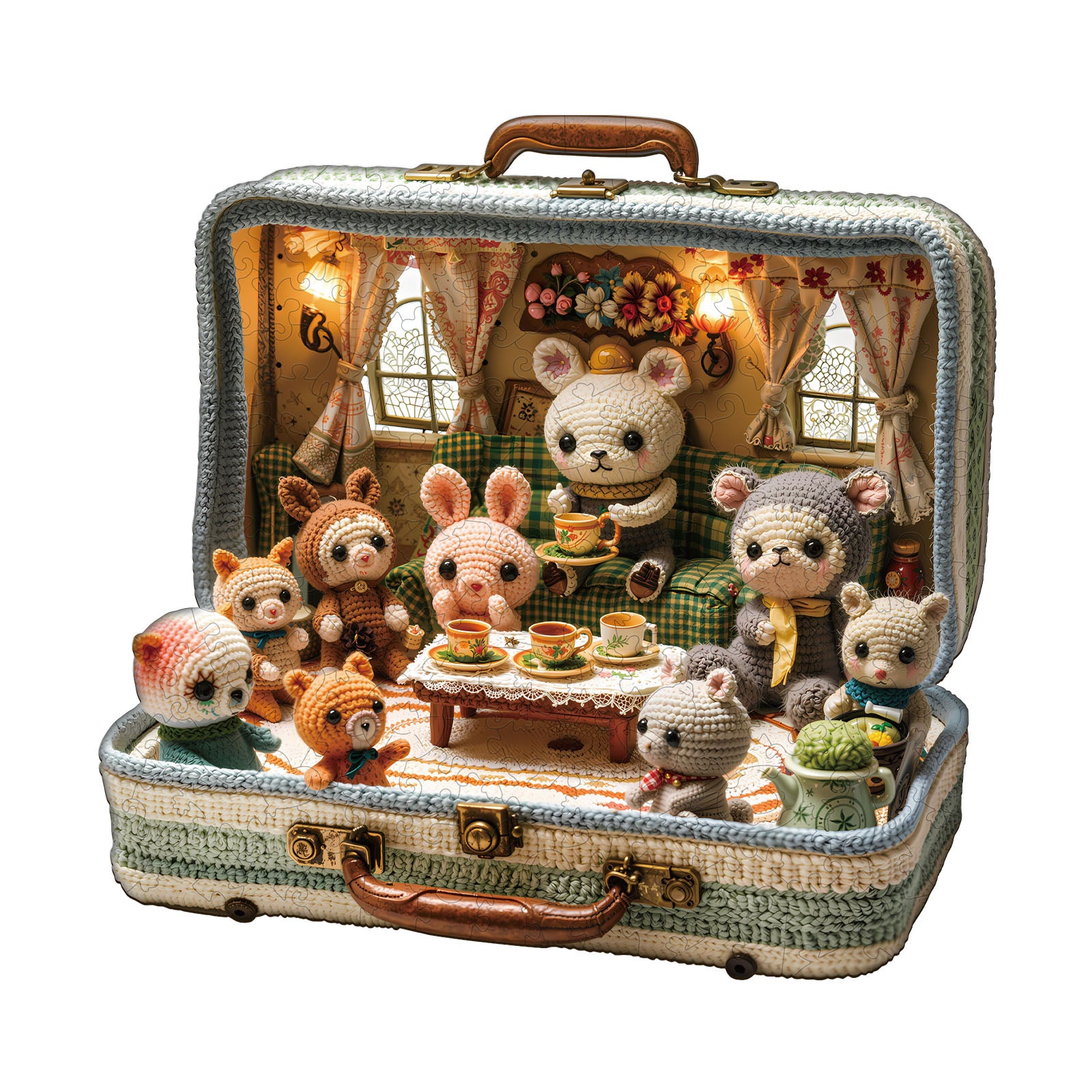 Animal Tea Party Wooden Jigsaw Puzzle