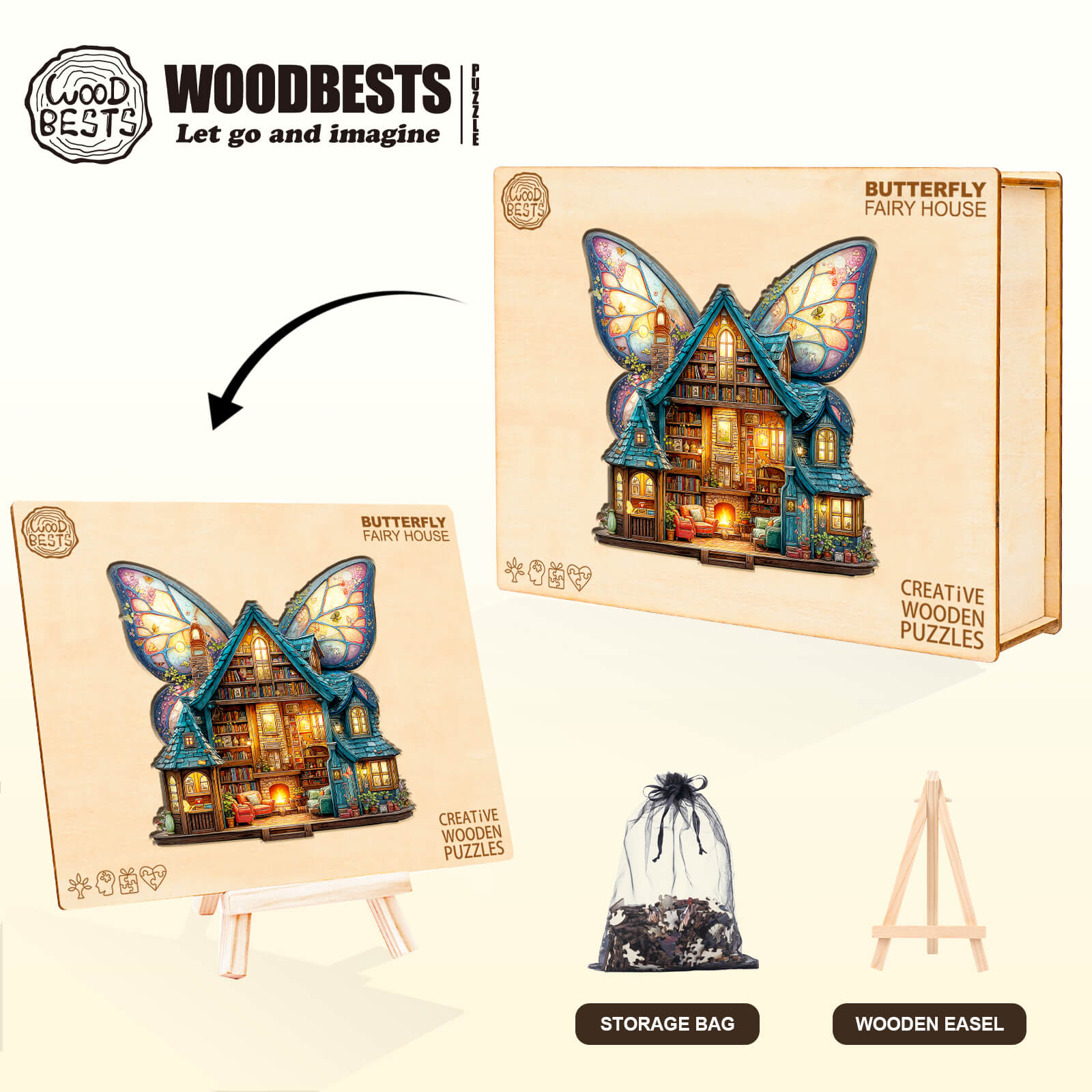 Butterfly Fairy House Wooden Jigsaw Puzzle