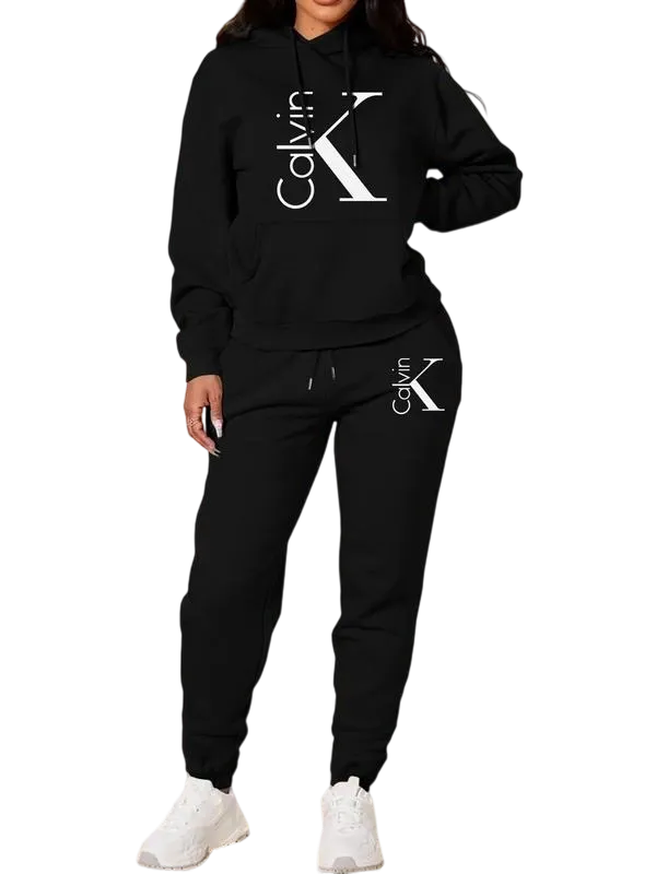 Women's Casual Hooded Sweatshirt Set