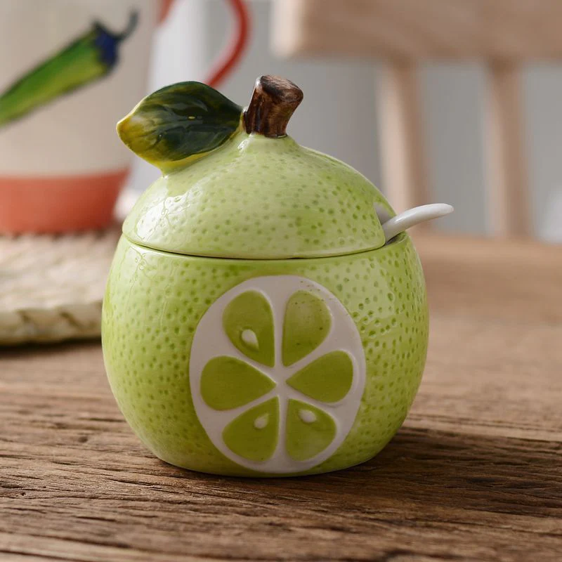 Service Ware: Ceramic Painted Fruits Serving Jars
