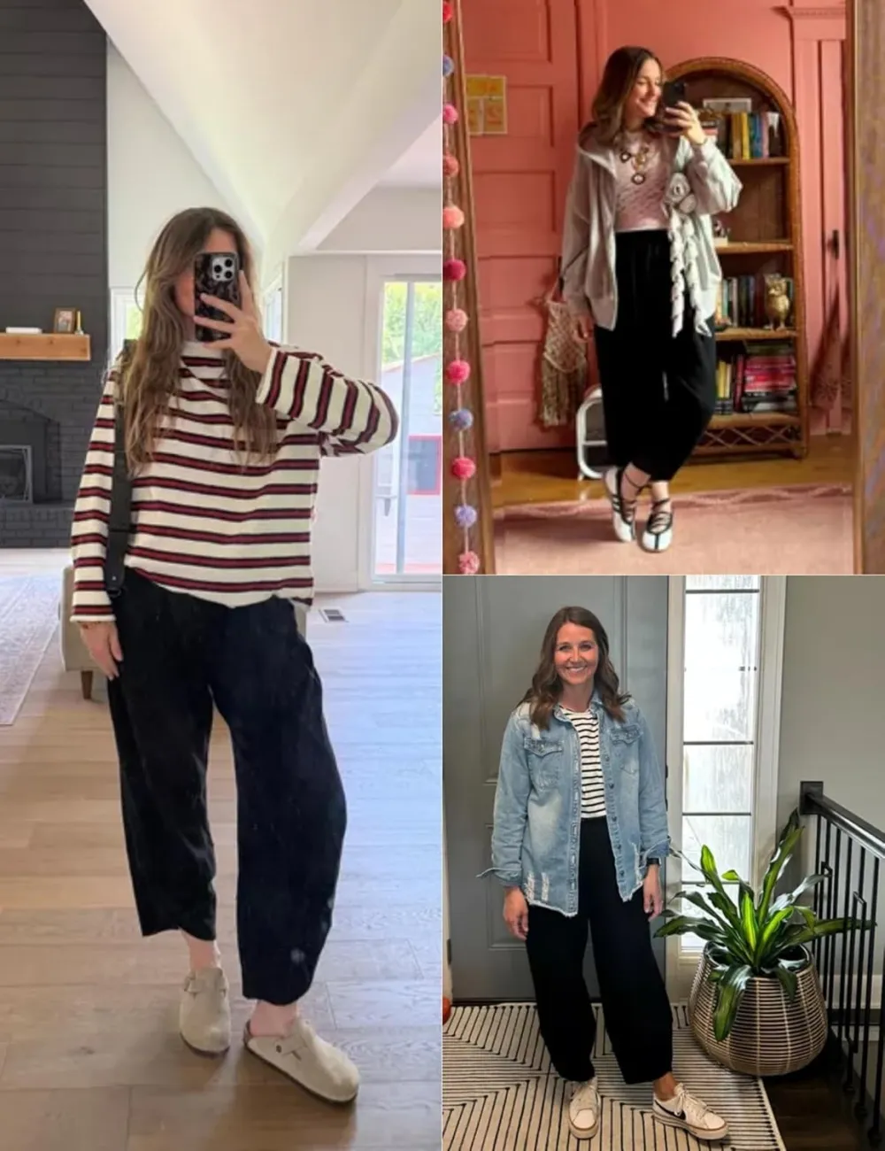 Women's Wide Leg Harem Pants Casual Palazzo Pants with Pockets High Waist Relaxed Fit