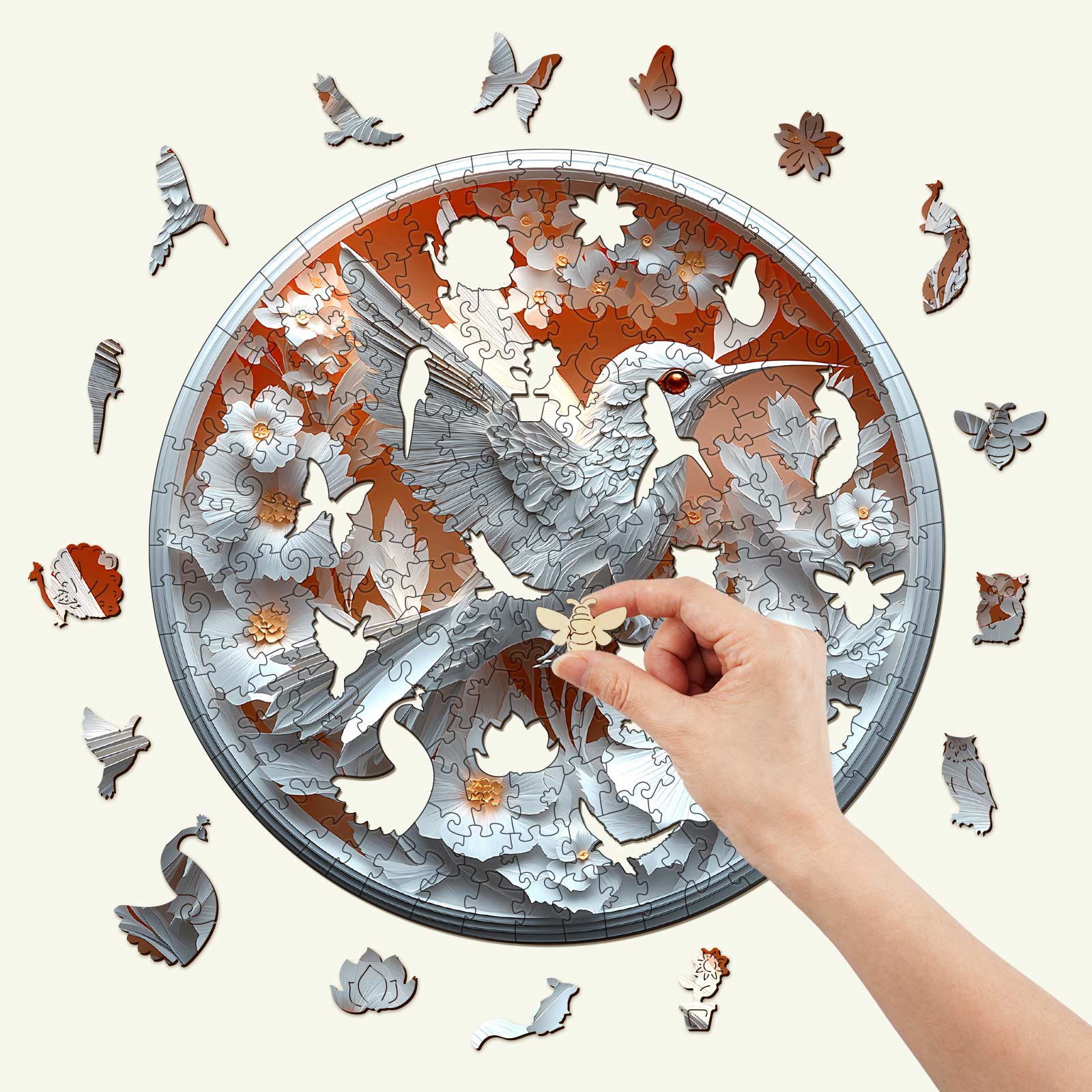 3D Paper Hummingbird Wooden Jigsaw Puzzle