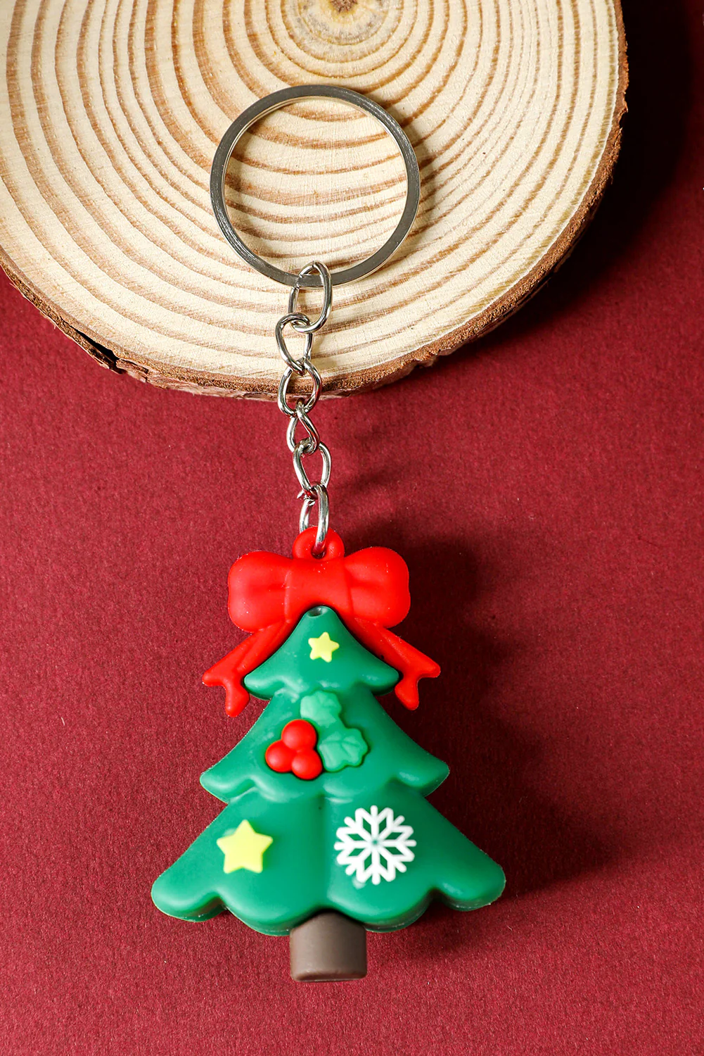 Dark Green Christmas Tree Gift Keychain