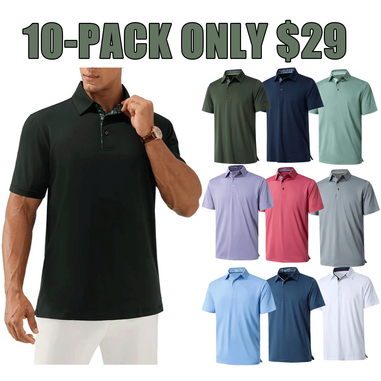👕Men’s Classic Cotton Short-Sleeve Polo Shirt