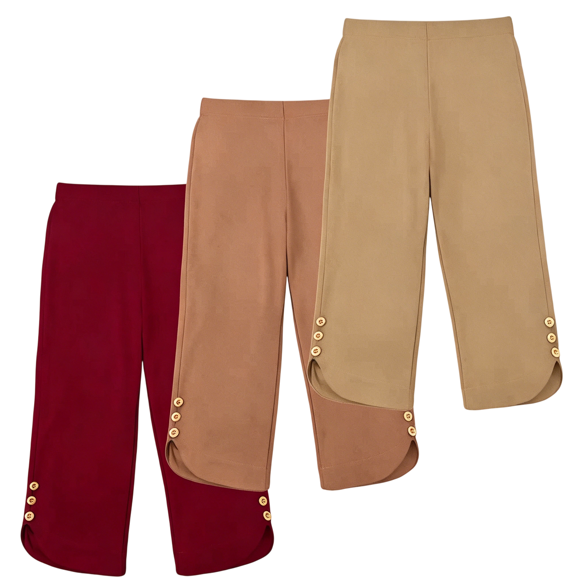 Women's High-Waisted Slimming Yoga Pants 9-Pack Butt-Lifting 4-Way Stretch Silky Soft 7/8 Length Button Detail for Workouts